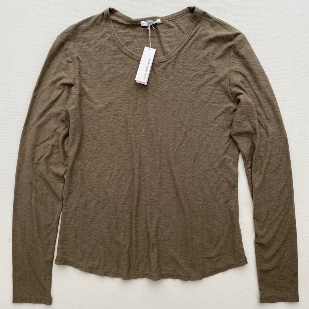 James Perse WSVH3180CU Long Sleeve Crewneck Top